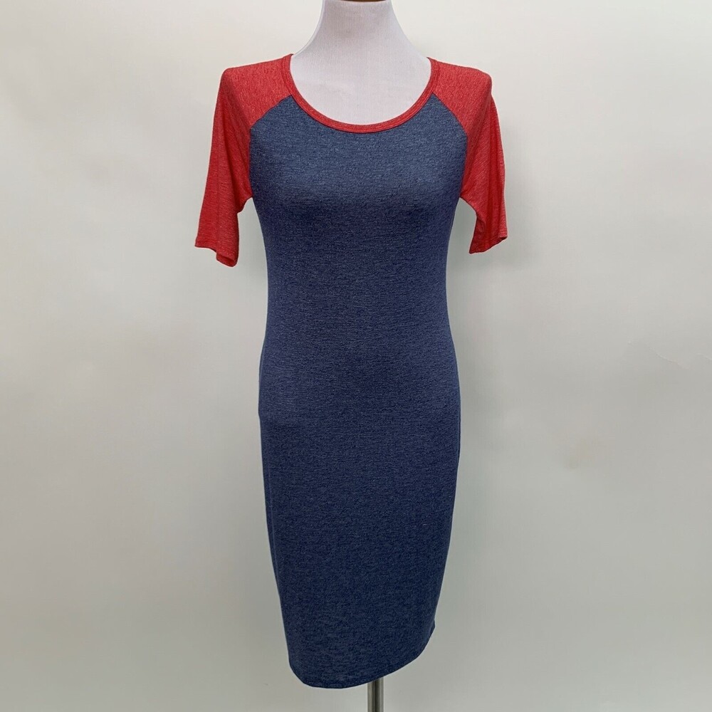 Lularoe Women's Dress X-Small Red Blue Multicolor